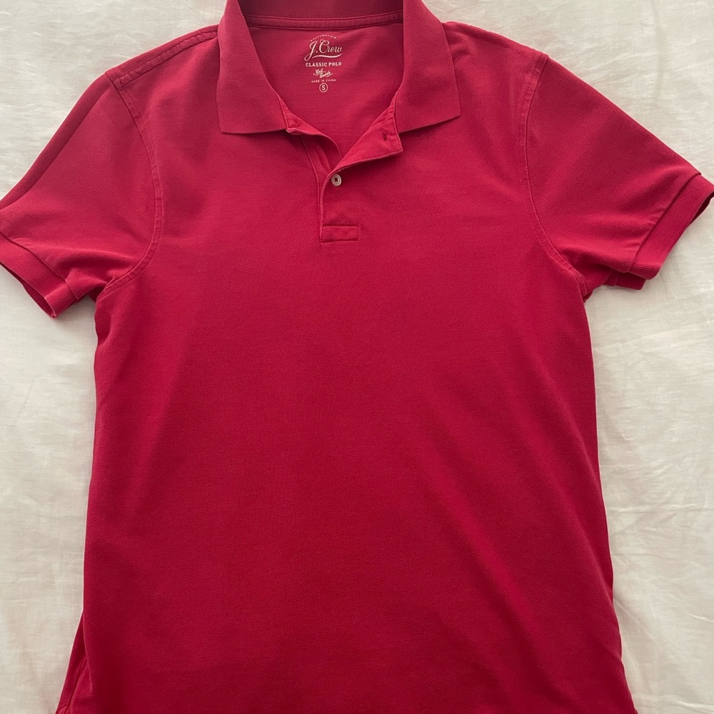J.Crew Classic Polo Shirt Men's S Short Sleeve Red Preowned